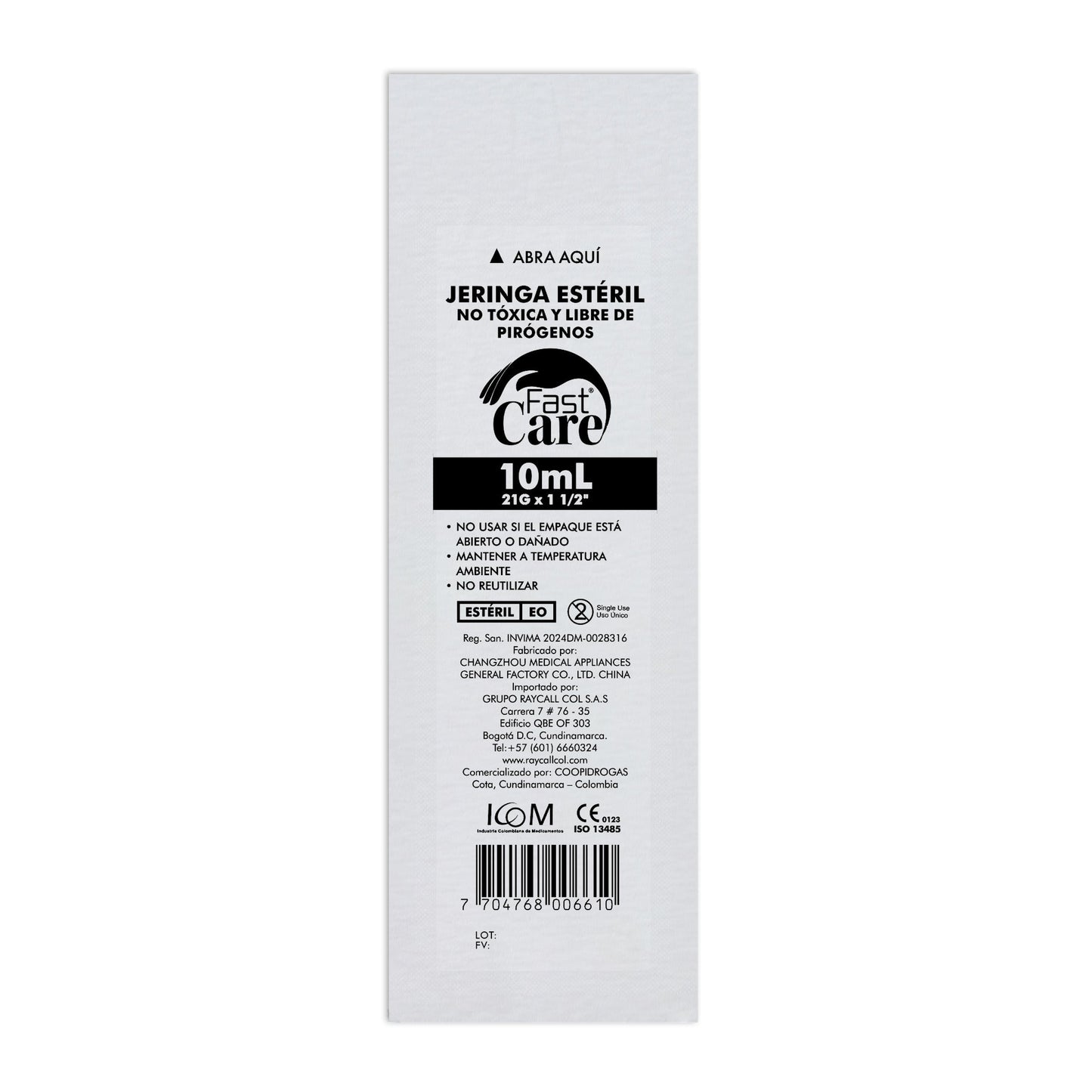 Jeringa 3p 10ml 21x1.1/2 Fa Un Icom