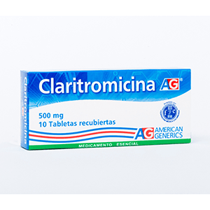 Claritromicina 500 mg 10 Tabletas Ag