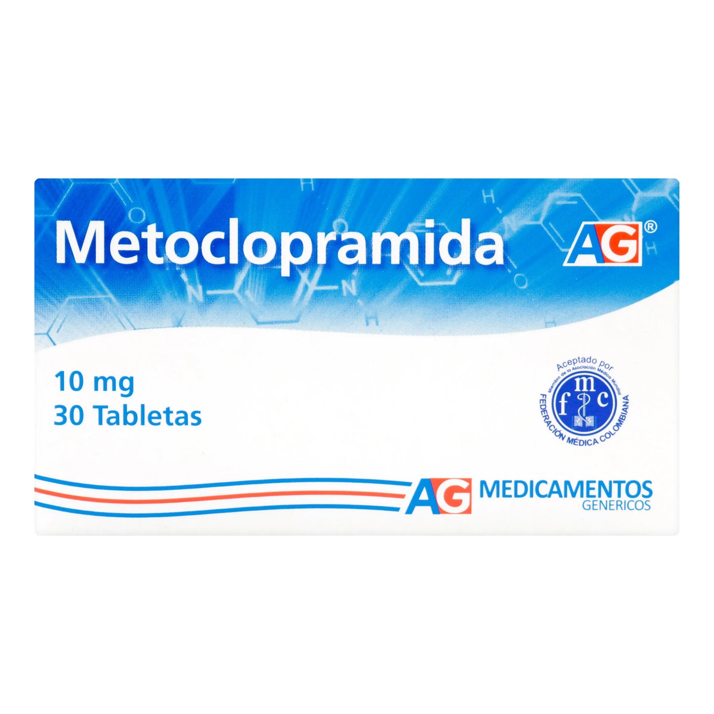 Metoclopramida 10 mg 30 Tabletas Ag