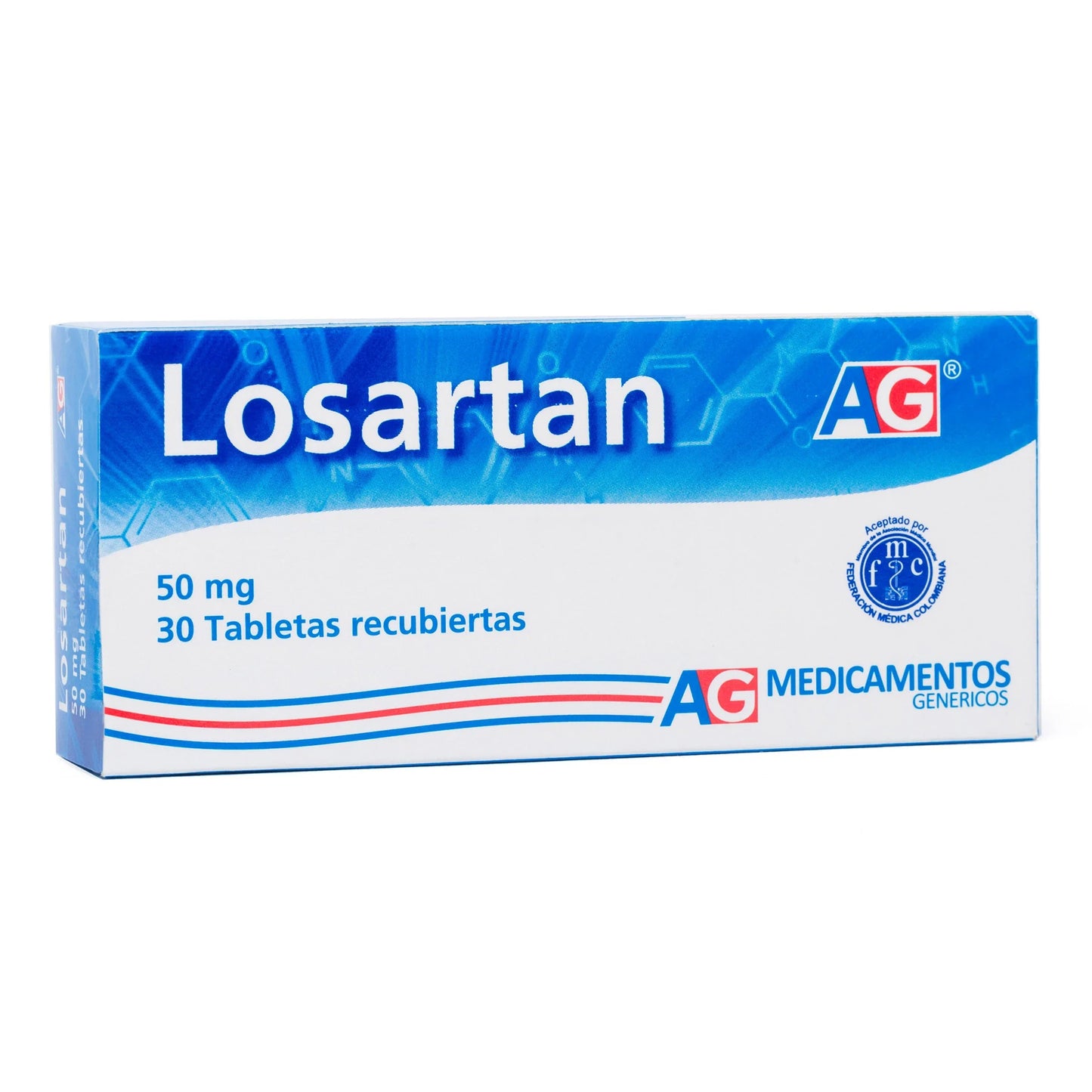 Losartán 50 mg 30 Tabletas Ag