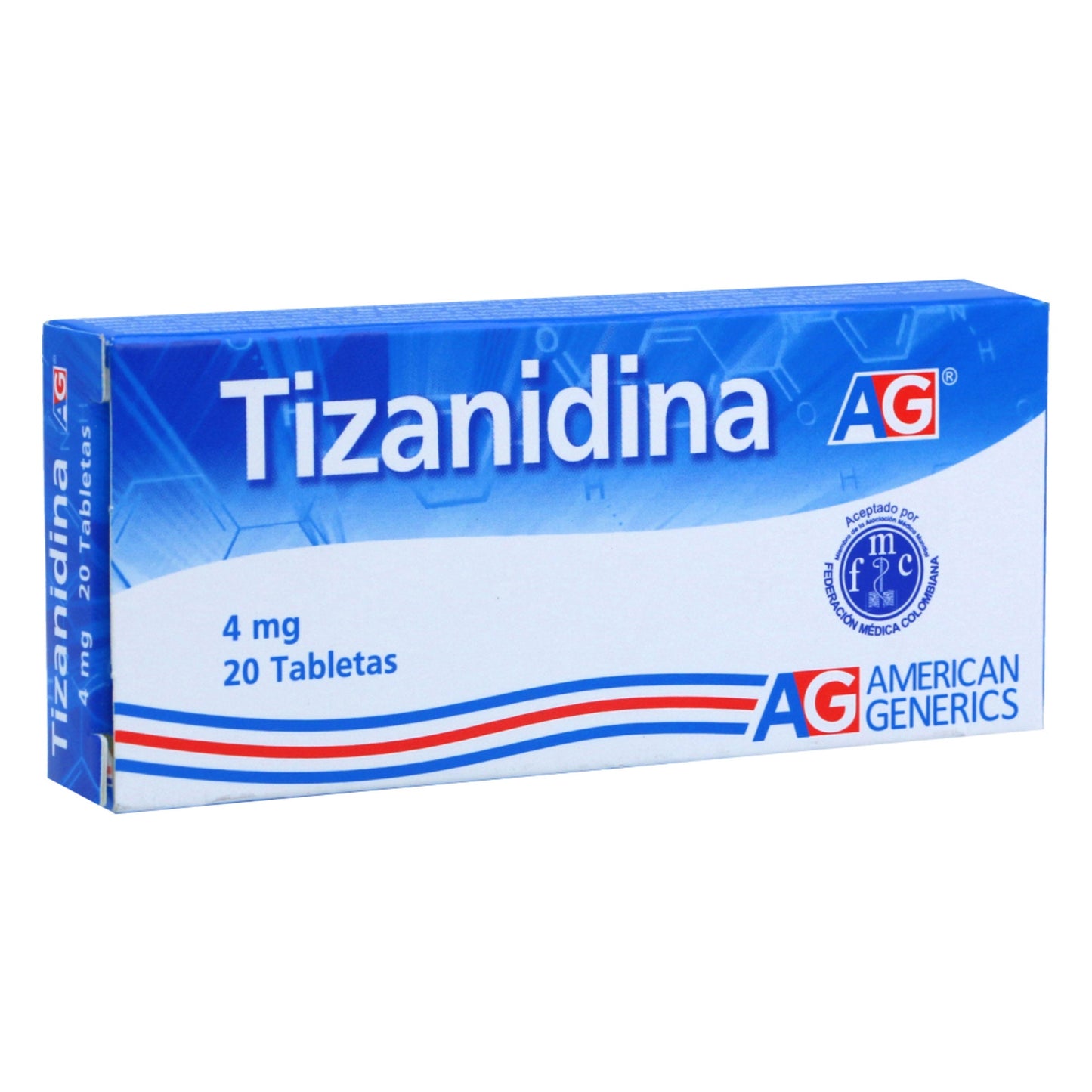 Tizanidina 4 mg 20 Tabletas Ag