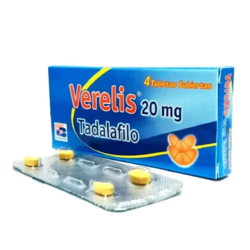 Verelis 20 Miligramos Tabletas Caja Por 2 Tadalafilo