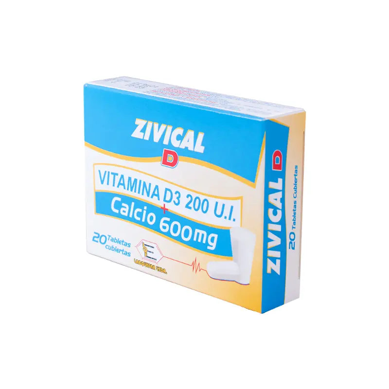 Zivical D Calcio 600 mg 20 Tabletas