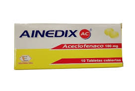 Ainedix Ácido Aceclofenaco 100 Miligramos Por 10 Tabletas