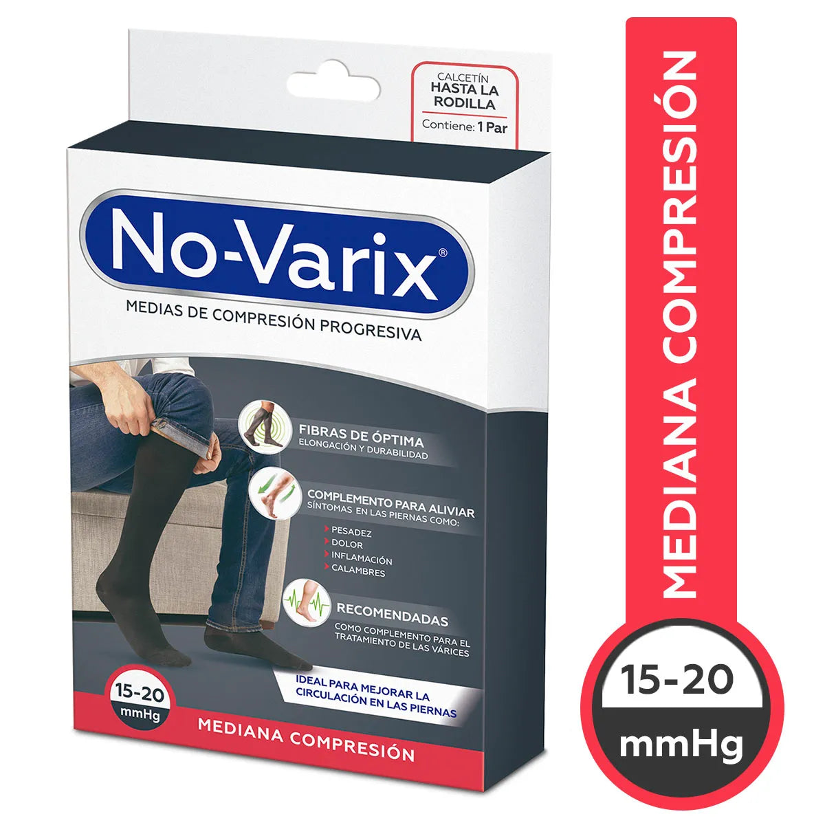 Calcetín Novarix Medias De Compresión Negro Talla M