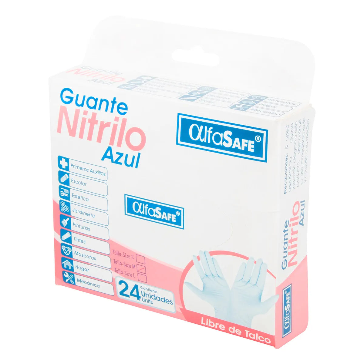 Guante Exam.nitri.azul Alfa T.m 24uds