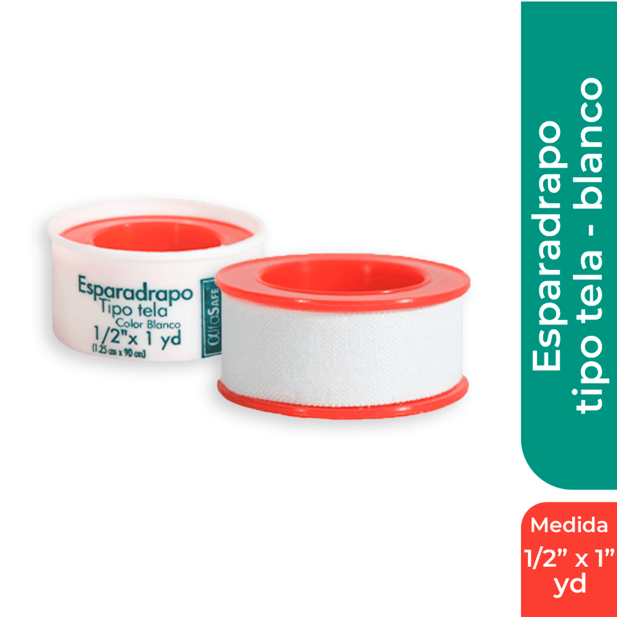 Esparadrapo Tela Alfa Blanco 1/2 1 Yd 12 Unidades