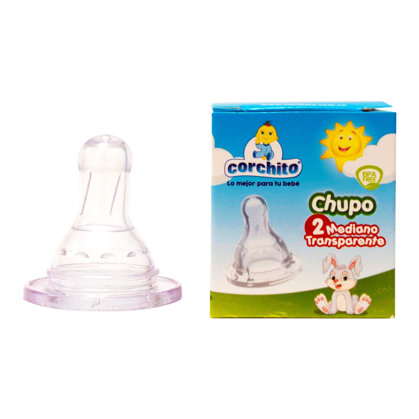 Chupo Corchito Blanco # 2 Med.