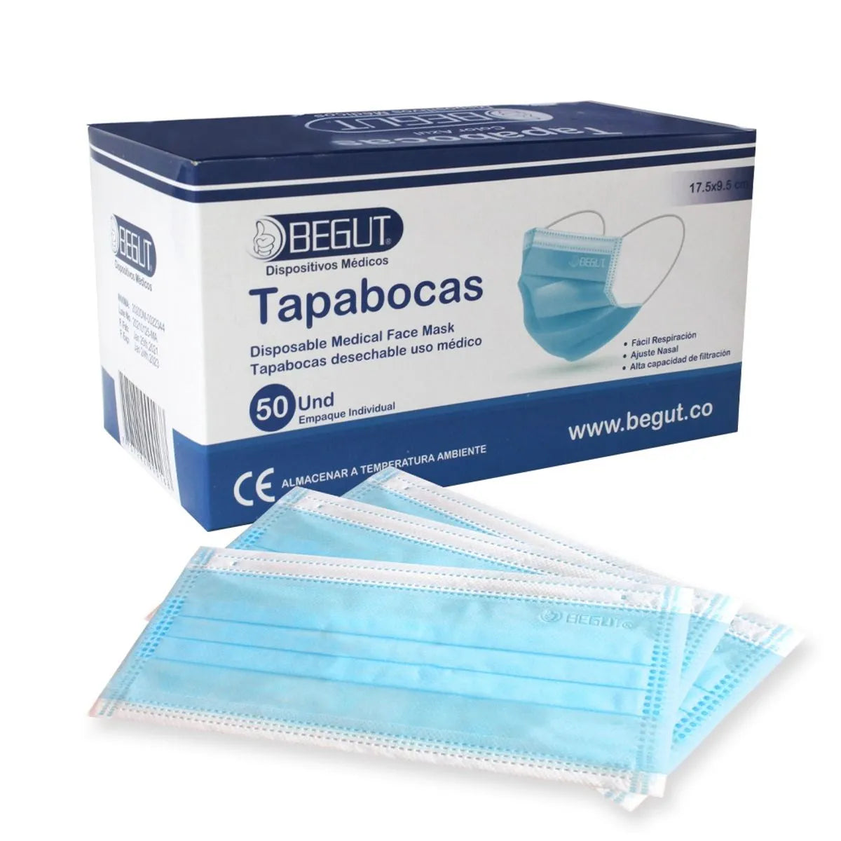 Tapabocas Begut Azul X 50