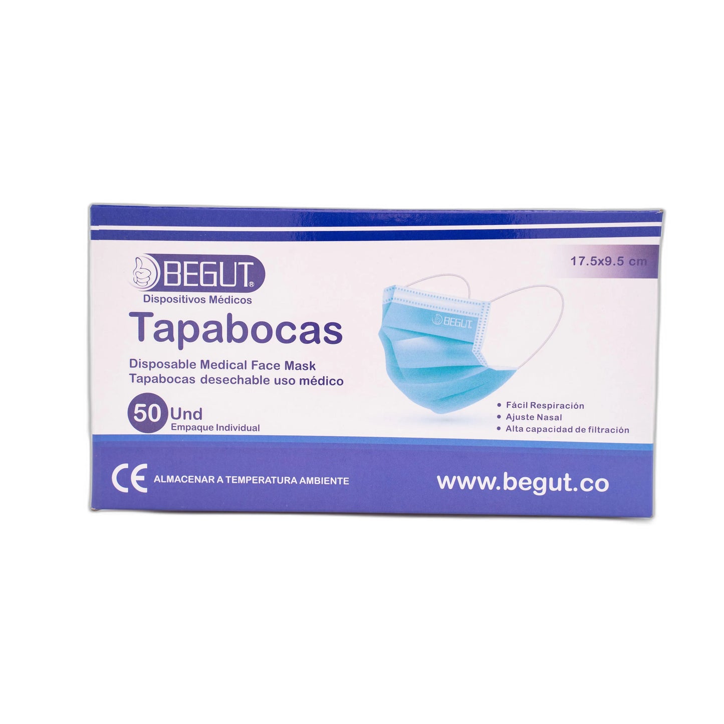 Tapabocas Begut Blanco X 50