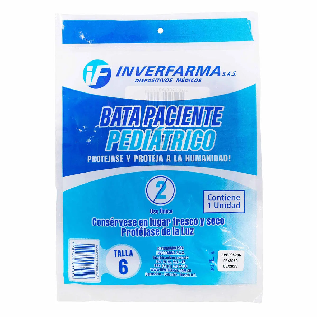 Bata Pediatrica Manga Larga Talco 6