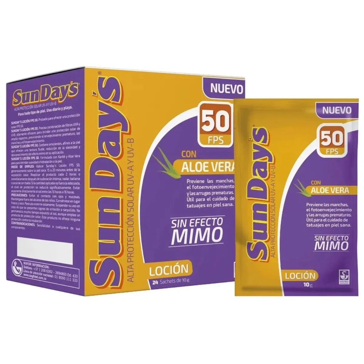 Protector Solar Sundays FPS 50 - Caja x 24