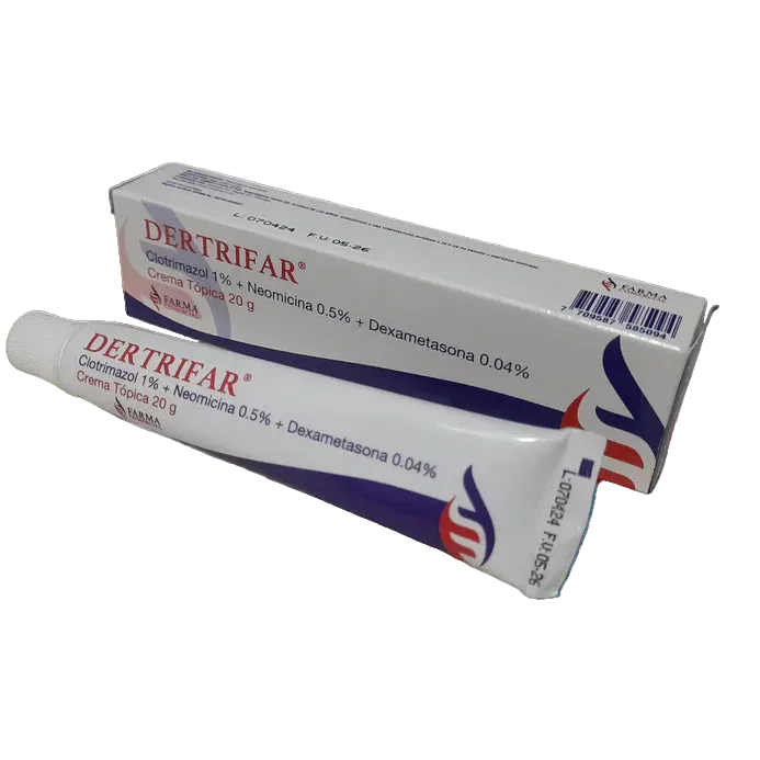 Dertrifar Clotrimazol + Neomicina + Dexametasona Crema 20 Gramos
