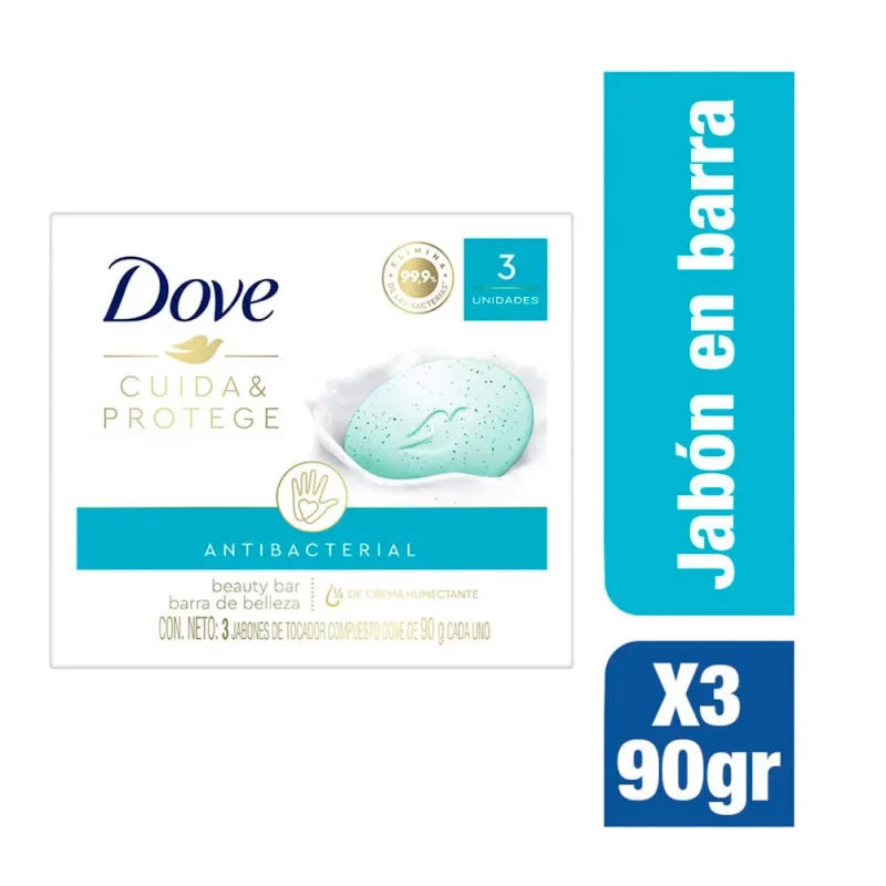 3 Jabón Dove Cuida ProtectorGE 90 Gramos