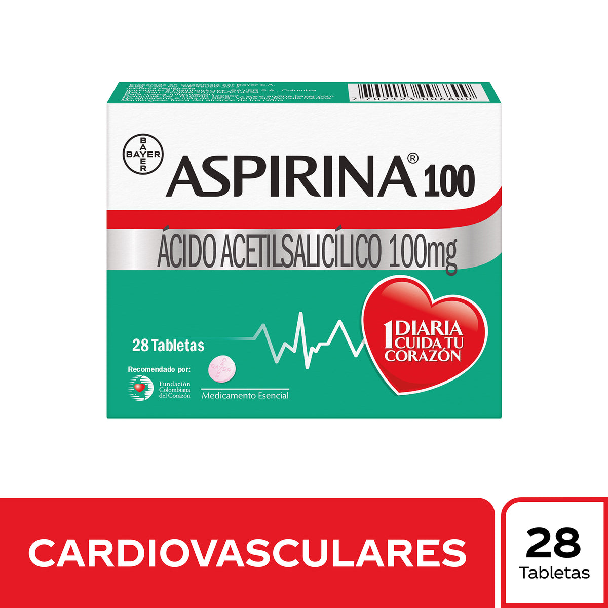 Aspirina 100 Miligramos 28 Tabletas