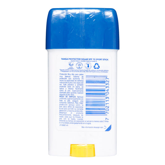 Bloqueador Tanga SPF 70 Barra Corporal Facial 45 Gramos