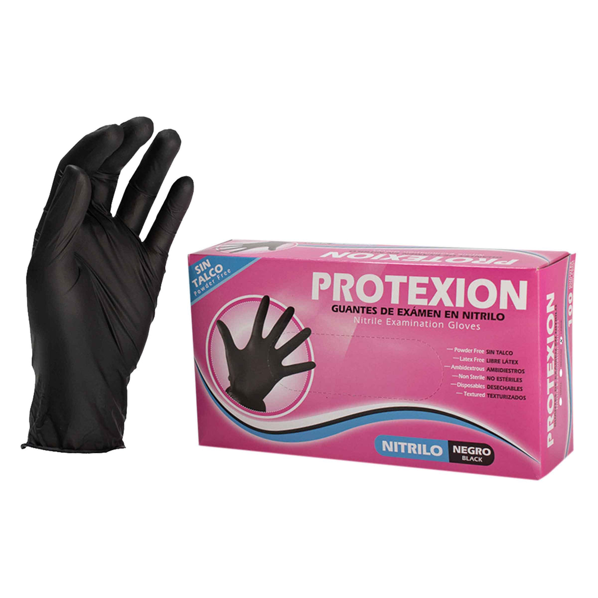 GUANTES DE NITRILO NEGRO L X 100 UN PROT