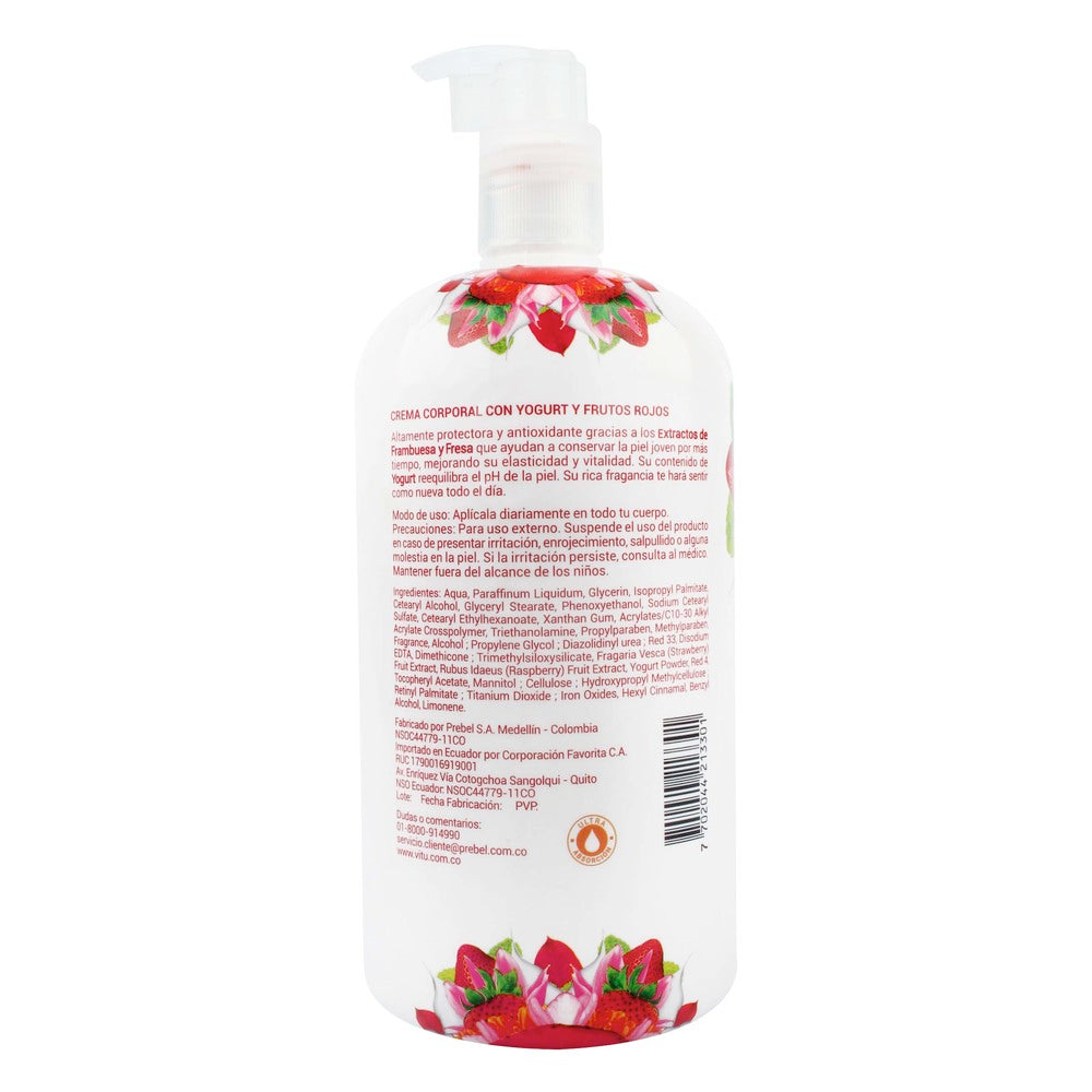 Crema Vitu Natural Touch Yogur Frutos Rojos 1 Litro