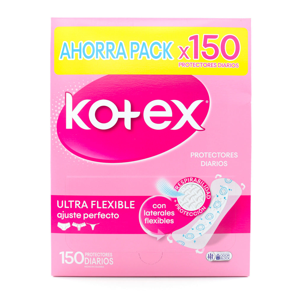 Protectores Kotex Femenino Ultra Flexible 150 Unidades
