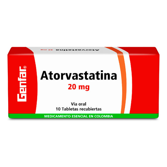 Atorvastatina 20 Mg Caja 10 Tab Genf