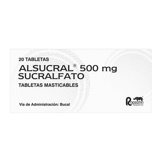 Alsucral 500 Miligramos Masticable 20 Tabletas
