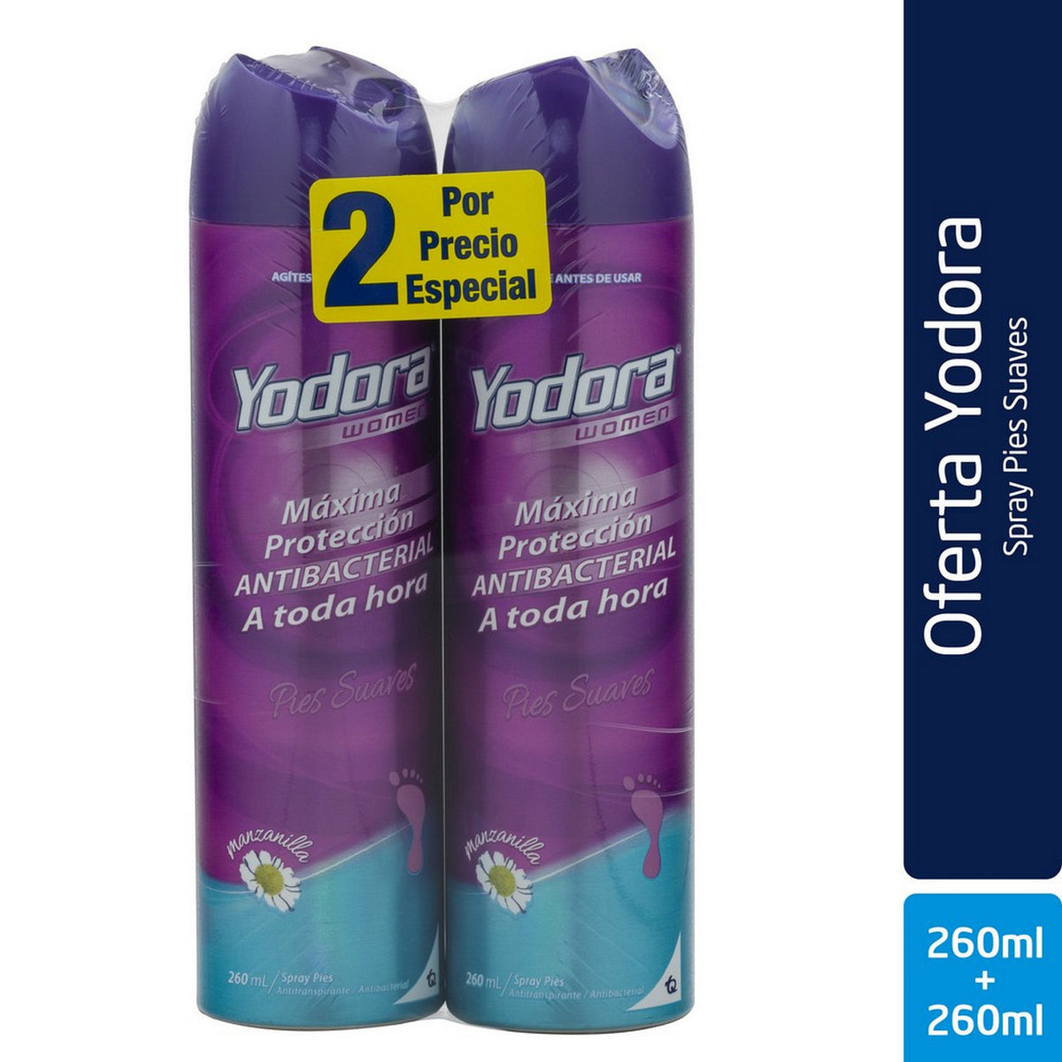 2 Sprays Pies Yodora Pies Suaves 260 ml