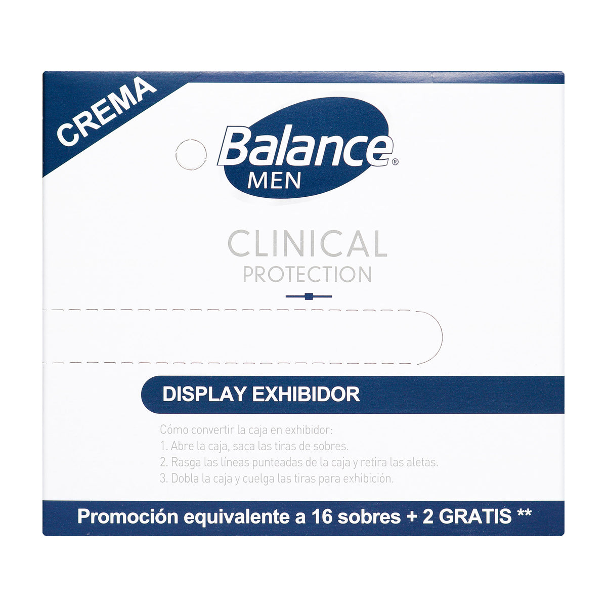Desodorante Balance Crema Max Protección Clinical 16 Sobres + 2 Sobres