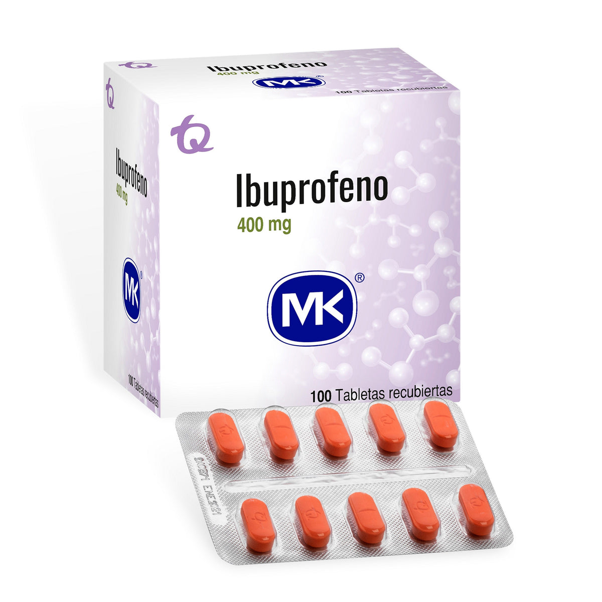 Ibuprofeno 400 Miligramos 100 Tabletas MK