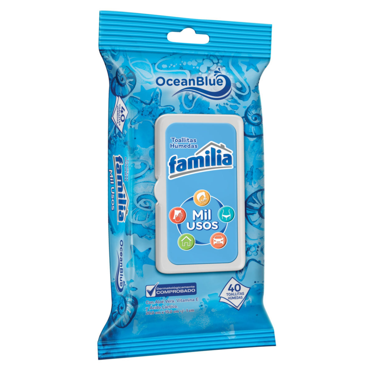 Pañitos Húmedos Familia Active Mil Usos 40 Unidades