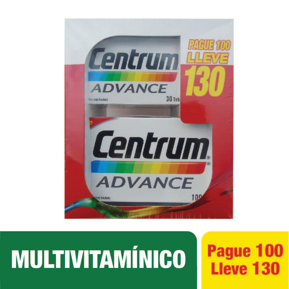 Centrum Advance Paquete 100 Lleva 130 Tabletas