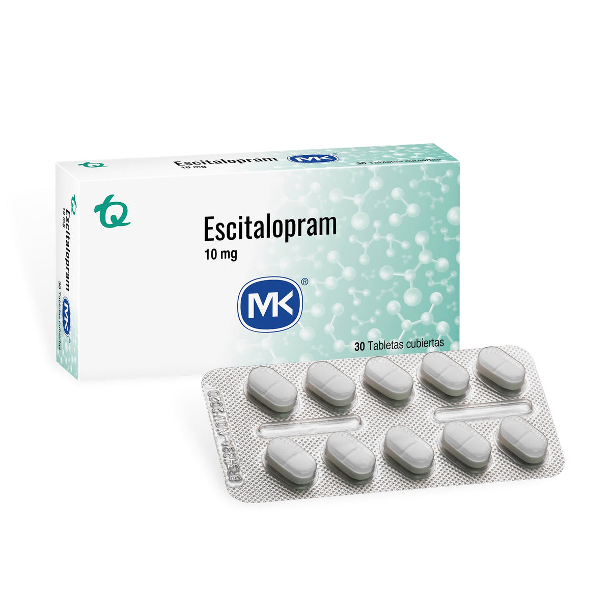 Escitalopram 10 Miligramos 30 Tabletas Recubiertas Mk