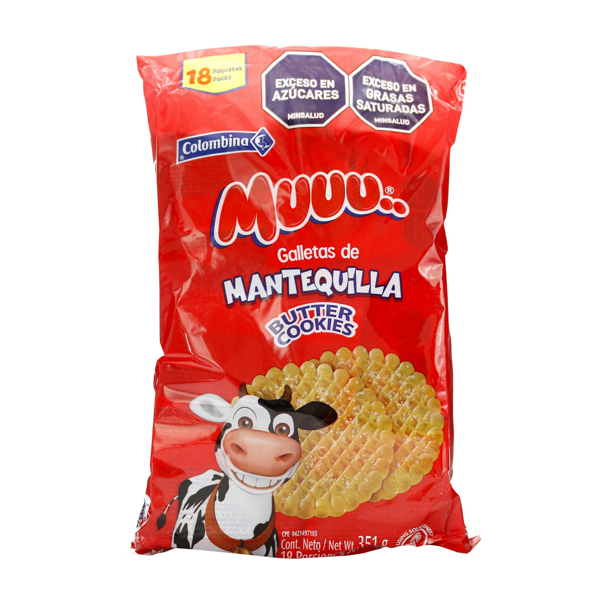 Galletas Muuu Mantequilla Bolsa 18 Unds