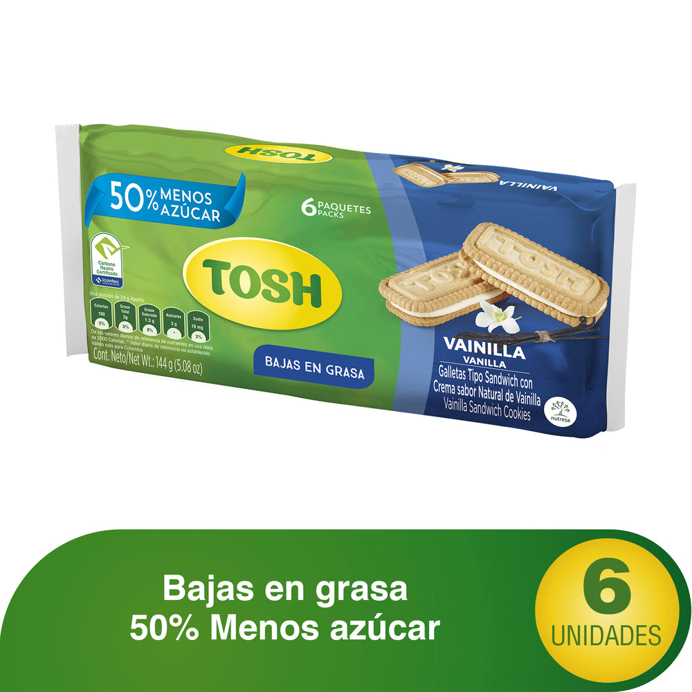 Galletas Tosh Vainilla 6 Und