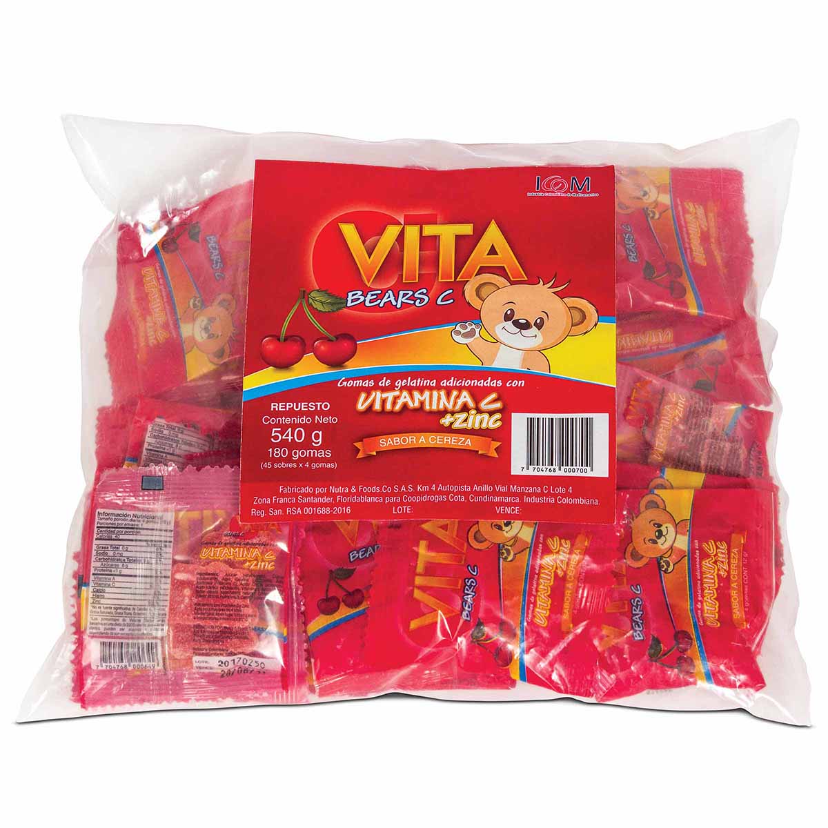 Gomas Vita Bears C 180 Unidades Repuesto Bombonera