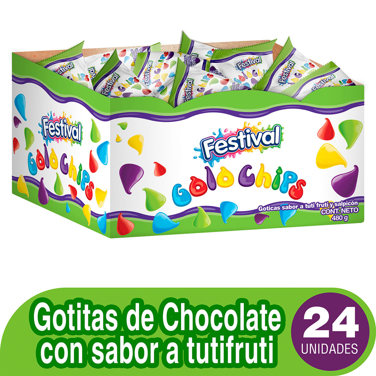 Gotitas Festival Golochips 20 Gramos 24 Unidades