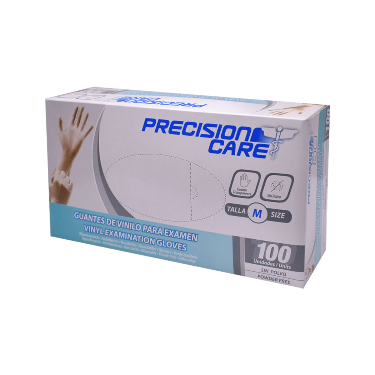 Guante De Vinilo Presicion Care M 100Und