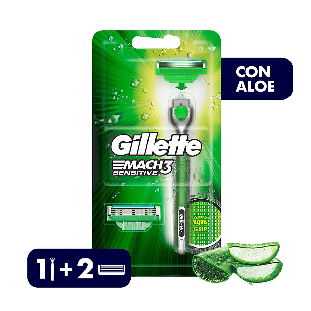 Máquina Mach 3 Acqua Grip Sensible 2 Repuestos