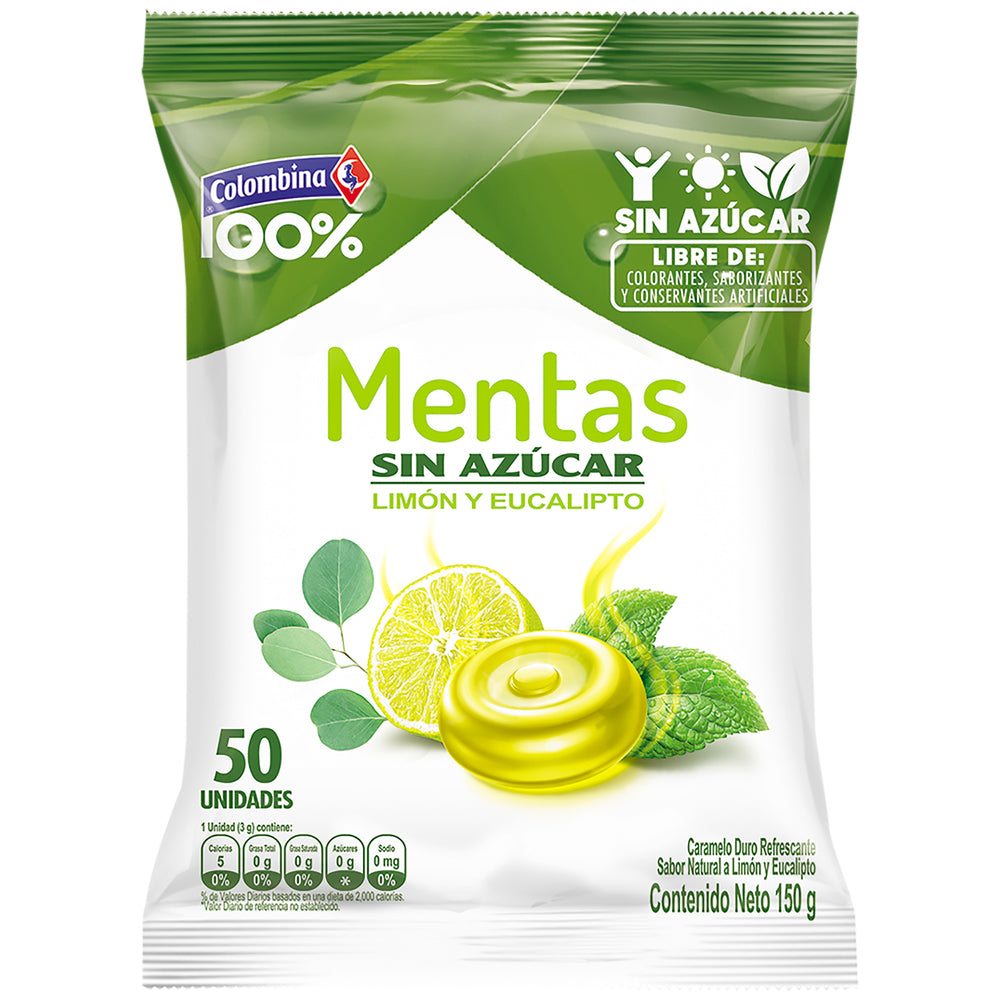 Mentas Limon Eucalipto 50 Und 150 Gr