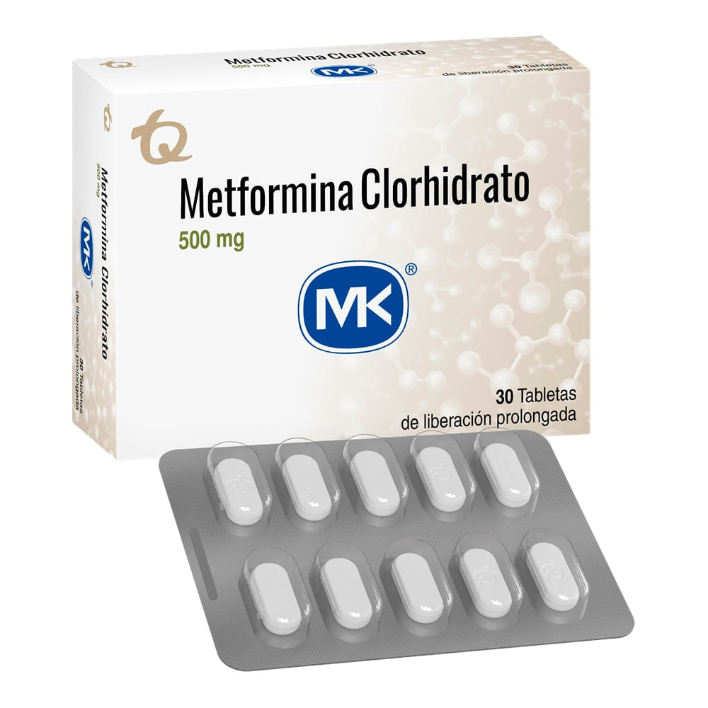 Metformina Clorhidrato 500 MG 30 Tabs Mk