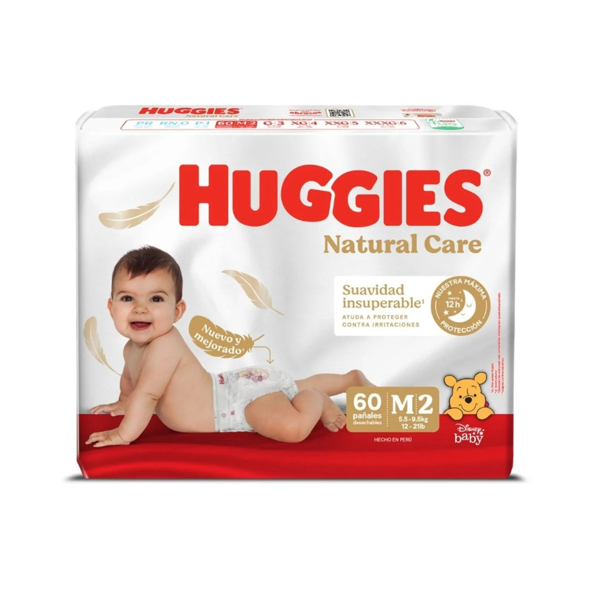 Pan.huggies Nat.care Et.2 Med.60 Unds