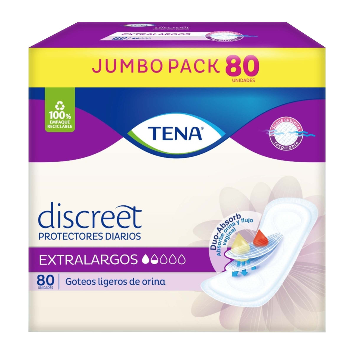 Prot Diar Tena Discreet Extralargo 80Und