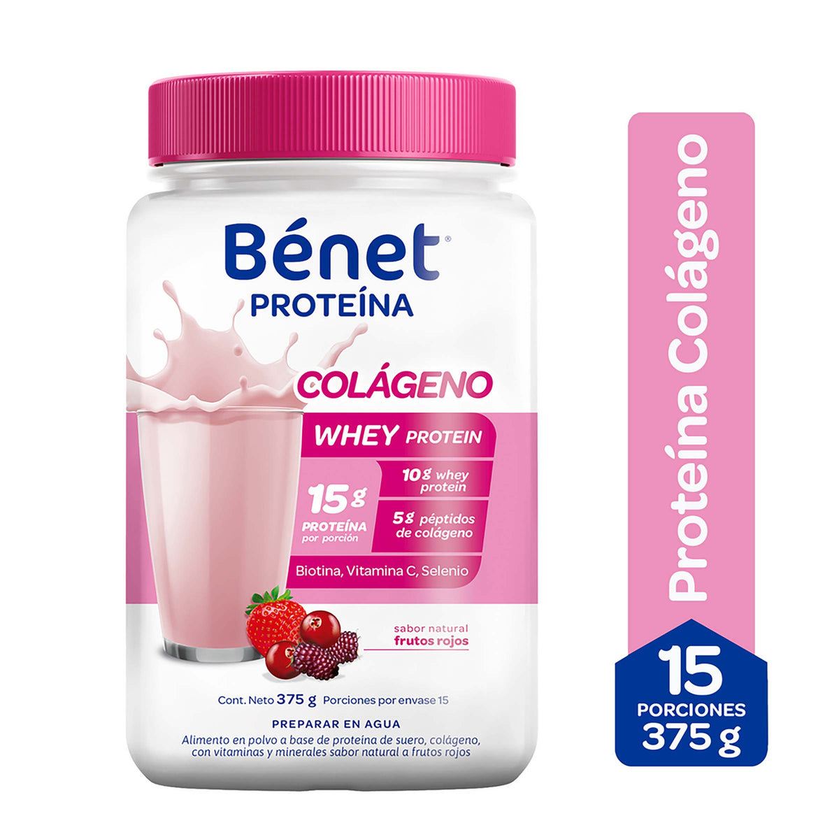 Proteina Benet Colageno Frutos Rojo 375G