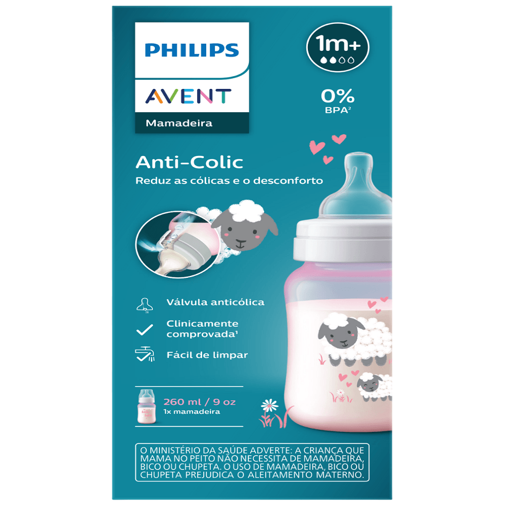 Tetero Anti-Colic Oveja 9Oz 1M+ Avent