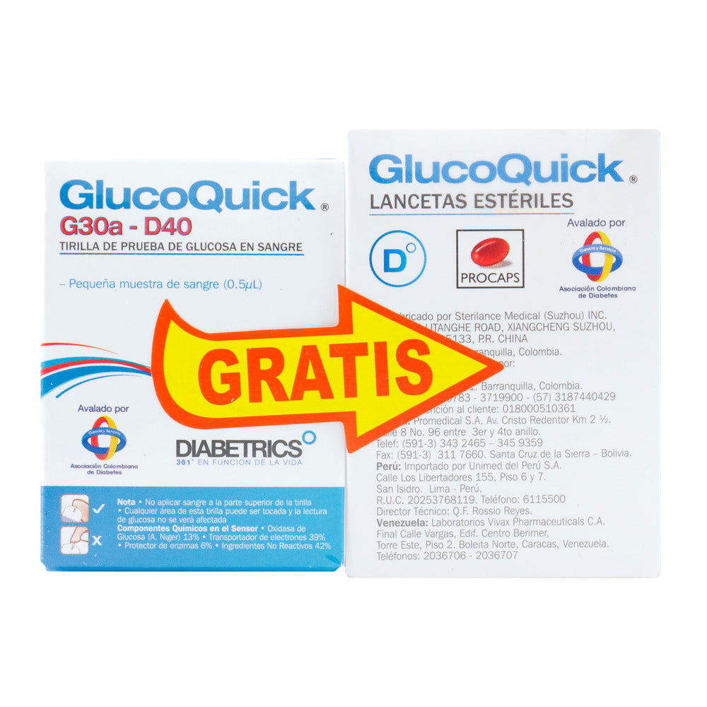 Tiras Reac.glucoquick 50 Gts Lancetas 50