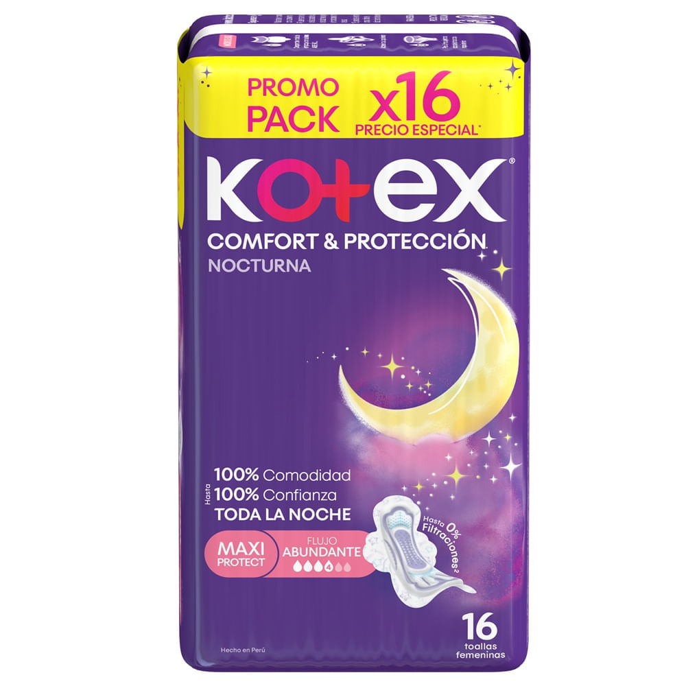 Toa. Kotex Comf. Protec. Noct.16Und P.e