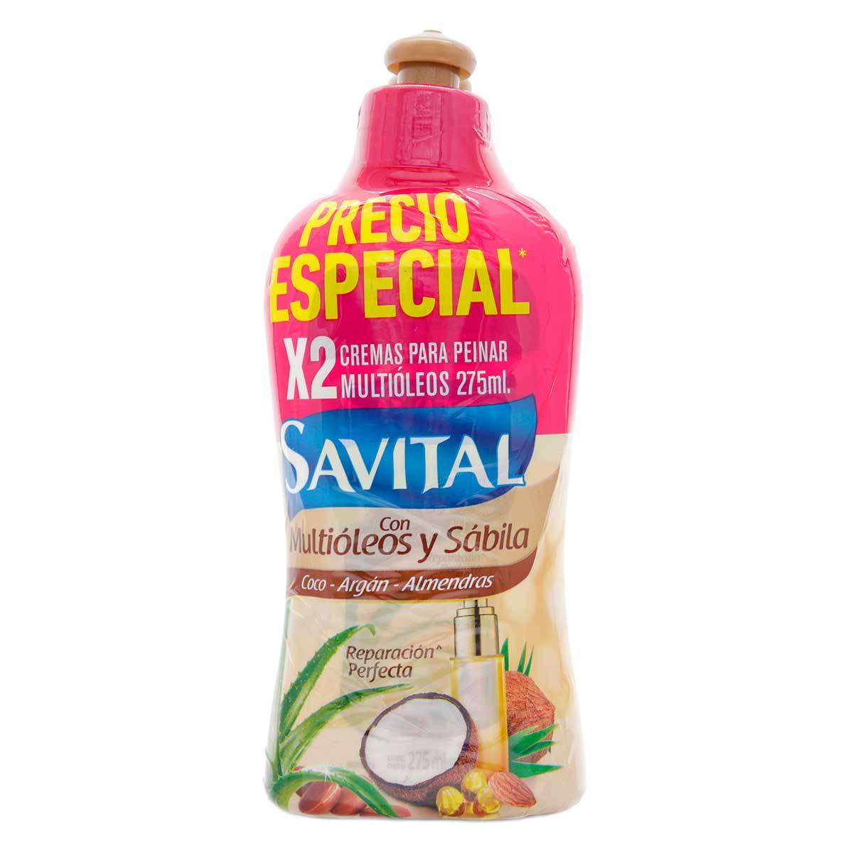 2 Cremas Para Peinar Savital Multi Óleo 275 Mililitros Pack Especial