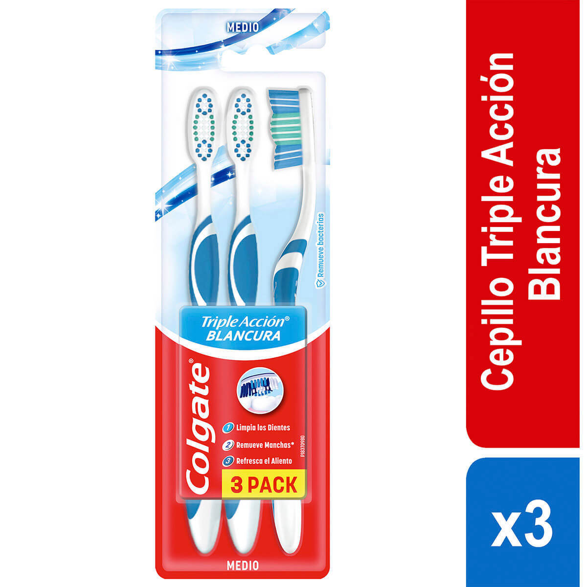 3 Cepillos Colgate Triple Acción Whitening Medio