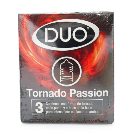 Preservativo.DUO Tornado Passion 3 Uds