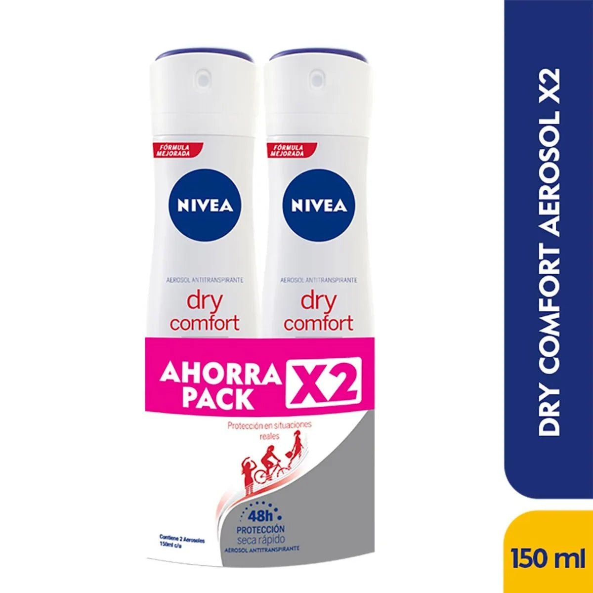 2 Desodorantes Nivea Spray Dry Femenino Comfort 150 Económico