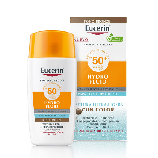 Protector Solar Eucerin Hydro Fluid Fps 50 Facial Tono Bronze 50 Ml